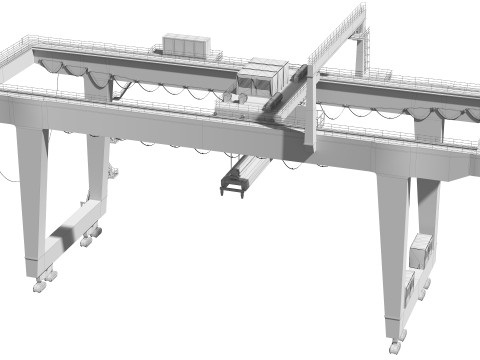 Harbor RTG Gantry crane 04 3D Model