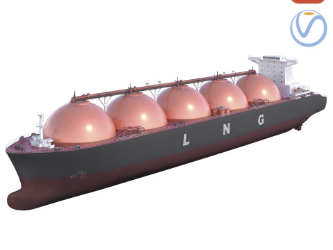 LNG Tanker Cargo Tanker Gas Carrier ship Modèle 3D