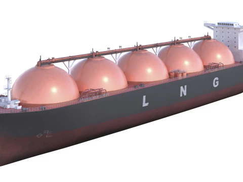 LNG Tanker Cargo Tanker Gas Carrier ship 3D Model