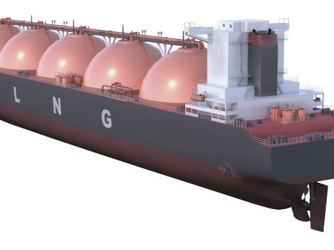 LNG Tanker Cargo Tanker Gas Carrier ship Modelo 3D