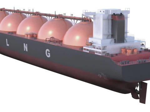 LNG Tanker Cargo Tanker Gas Carrier ship 3D Model