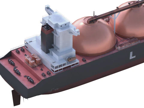 LNG Tanker Cargo Tanker Gas Carrier ship 3D Model
