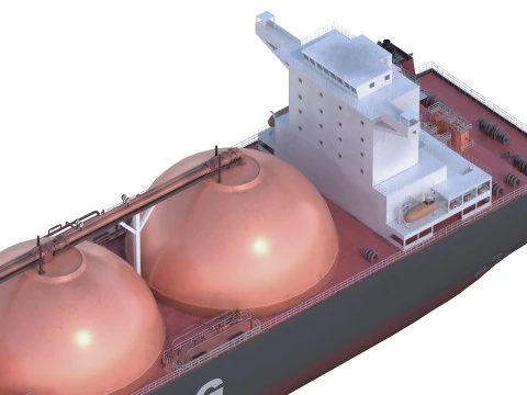 LNG Tanker Cargo Tanker Gas Carrier ship 3D Model