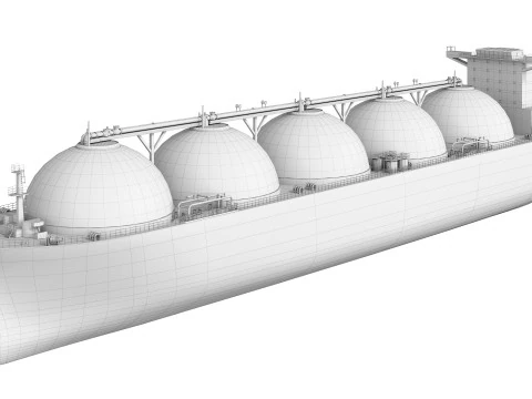 LNG Tanker Cargo Tanker Gas Carrier ship 3D Model
