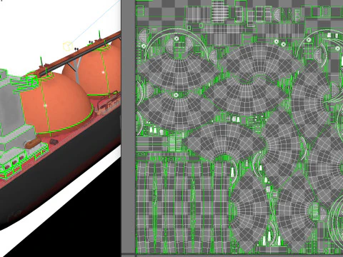 LNG Tanker Cargo Tanker Gas Carrier ship 3D Model