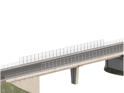 道路の下の橋のコンクリート 3Dモデル