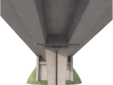 道路の下の橋のコンクリート 3Dモデル