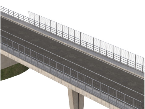道路の下の橋のコンクリート 3Dモデル