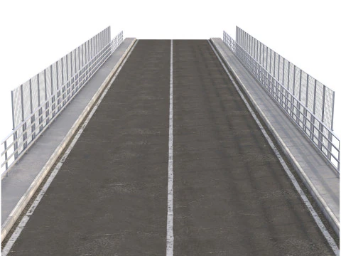 Bridge concrete under the road 3D Model