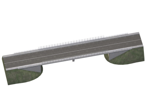 道路の下の橋のコンクリート 3Dモデル