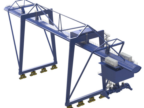 Grue de chargement à portique pour conteneur RTG Modèle 3D