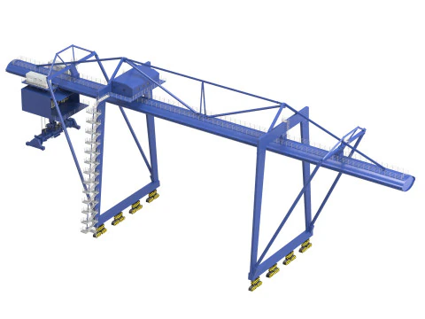 Container RTG Gantry Cargo Crane 3D Model