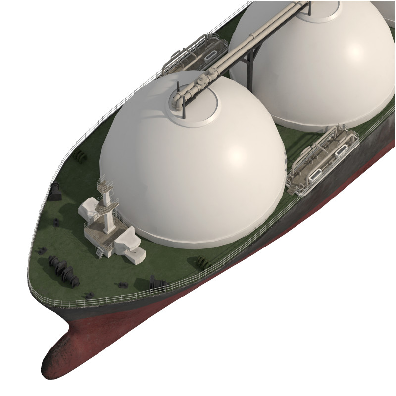 LNG Tanker Cargo Gas Carrier ship 3D Model .c4d .max .obj .3ds .fbx .stl .blend