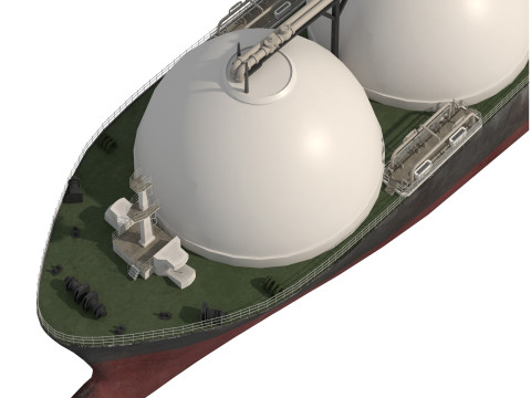 LNG-Tanker-Frachtgas-Transportschiff 3D Modell