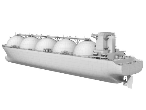 LNG Tanker Cargo Gas Carrier ship 3D Model