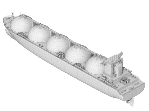 LNG Tanker Cargo Gas Carrier ship 3D Model