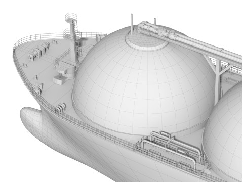 LNG Tanker Cargo Gas Carrier ship 3D Model