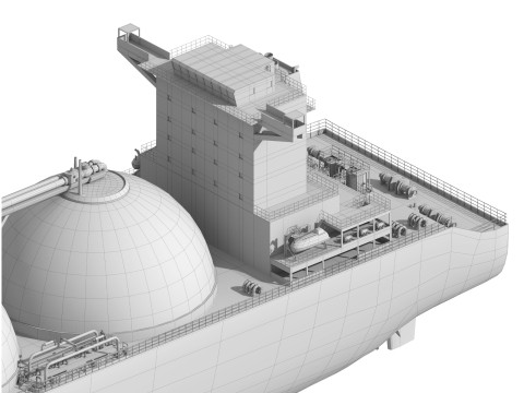 LNG Tanker Cargo Gas Carrier ship 3D Model