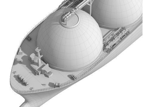 LNG Tanker Cargo Gas Carrier ship 3D Model