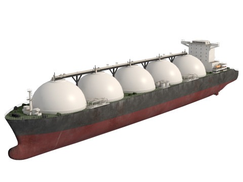LNG Tanker Cargo Gas Carrier ship 3D Model