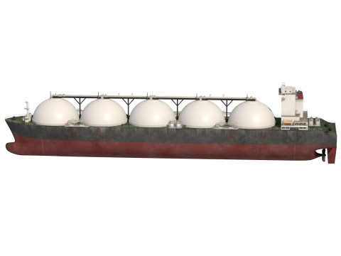 LNG Tanker Cargo Gas Carrier ship 3D Model