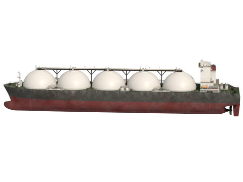 Nave portagas da carico cisterna GNL Modello 3D