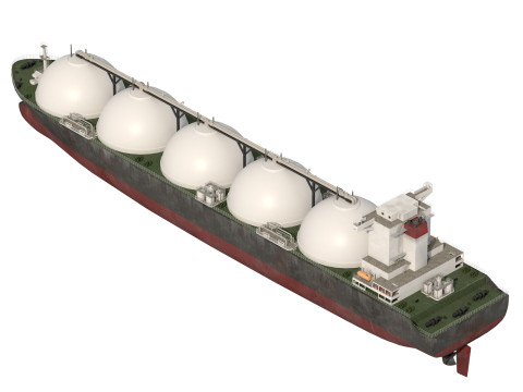 LNG Tanker Cargo Gas Carrier ship 3D Model