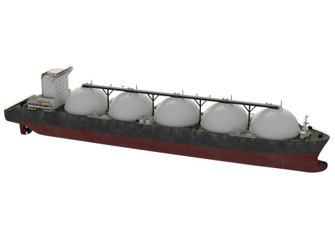 LNG Tanker Cargo Gas Carrier ship 3D Model