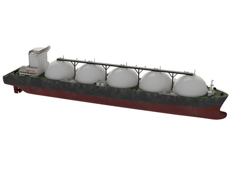 Nave portagas da carico cisterna GNL Modello 3D