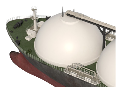 LNG Tanker Cargo Gas Carrier ship 3D Model