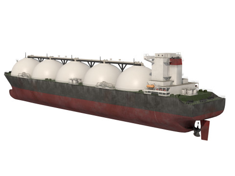 LNG Tanker Cargo Gas Carrier ship 3D Model