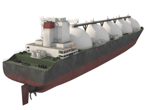 LNG Tanker Cargo Gas Carrier ship 3D Model