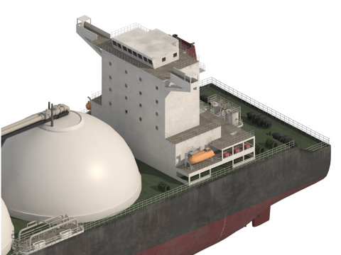 LNG Tanker Cargo Gas Carrier ship 3D Model