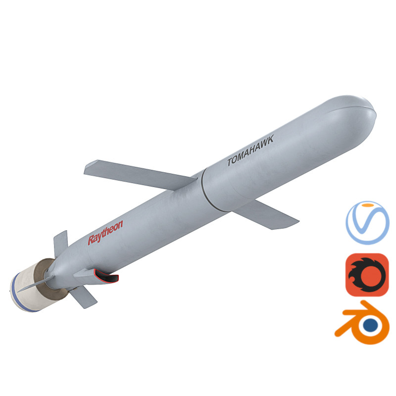 トマホークランドアタック巡航ミサイルロケットブロックV 3Dモデル .c4d .max .obj .3ds .fbx .stl .blend
