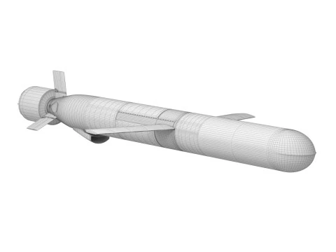 Tomahawk Land Attack Cruise Missile Rocket Block V 3D Model