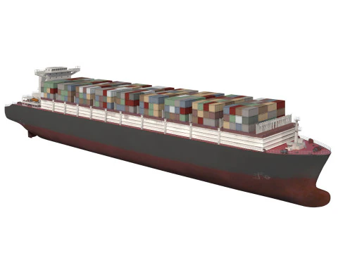 Nave portacontainer da carico dettagliata Lowpoly 082 AP Modello 3D