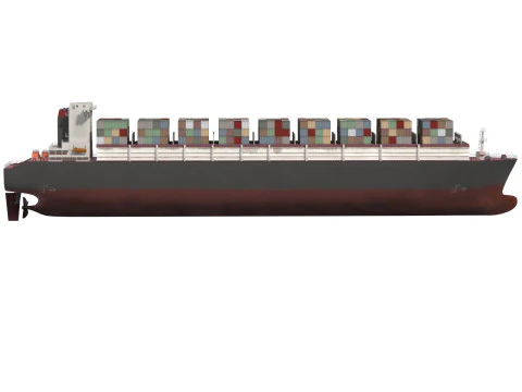 Nave portacontainer da carico dettagliata Lowpoly 082 AP Modello 3D