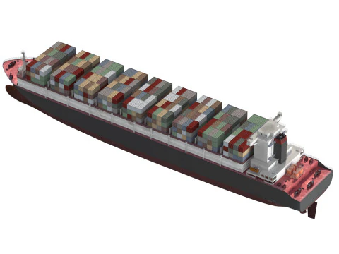 Nave portacontainer da carico dettagliata Lowpoly 082 AP Modello 3D