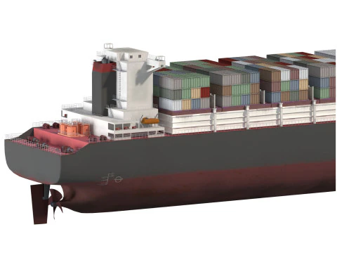 Nave portacontainer da carico dettagliata Lowpoly 082 AP Modello 3D