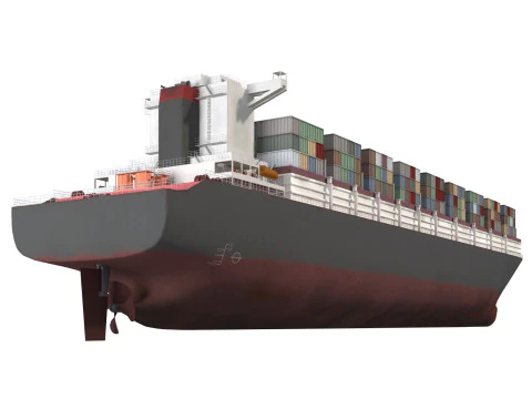 Nave portacontainer da carico dettagliata Lowpoly 082 AP Modello 3D