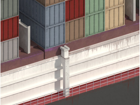 कार्गो कंटेनर जहाज विस्तृत लोपोली 082 एपी 3D मॉडल