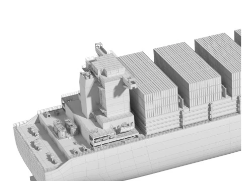 Nave portacontainer da carico dettagliata Lowpoly 082 AP Modello 3D