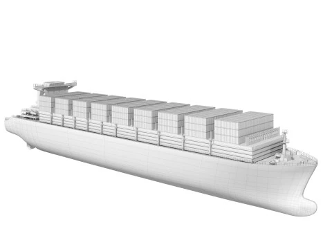 Nave portacontainer da carico dettagliata Lowpoly 082 AP Modello 3D