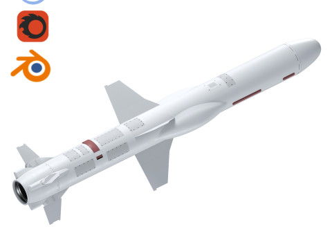 Ukrainian Naval Missile Neptune-D RK360L 3D Model