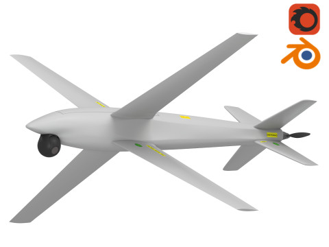 Ukrainian RAM-2X kamikaze drone 3D Model