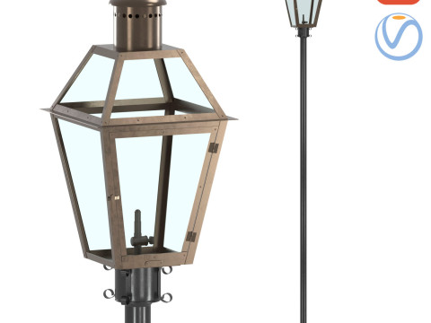 Linterna de gas con montaje en poste del Barrio Francés Modelo 3D