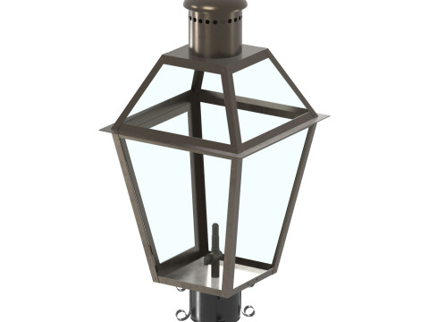 Lanterne à gaz à montage sur poteau du quartier français Modèle 3D