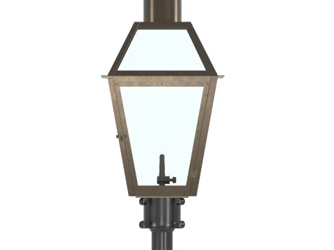 French Quarter Post Mount Gas Lantern 3D Model