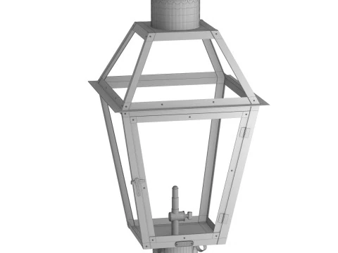 French Quarter Post Mount Gas Lantern 3D Model