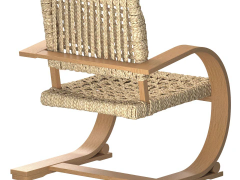 Bali Chair U shaped Light Oak 3D Model